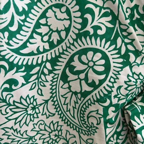 Ralph Lauren, black label, vintage green and tan print pants -size 6 -beaded - Picture 12 of 14